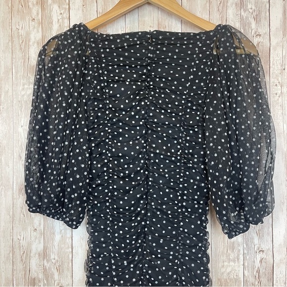 Zara Polka Dot Tulle Puff Sleeve Dress Size‎ Small Women - Picture 10 of 12